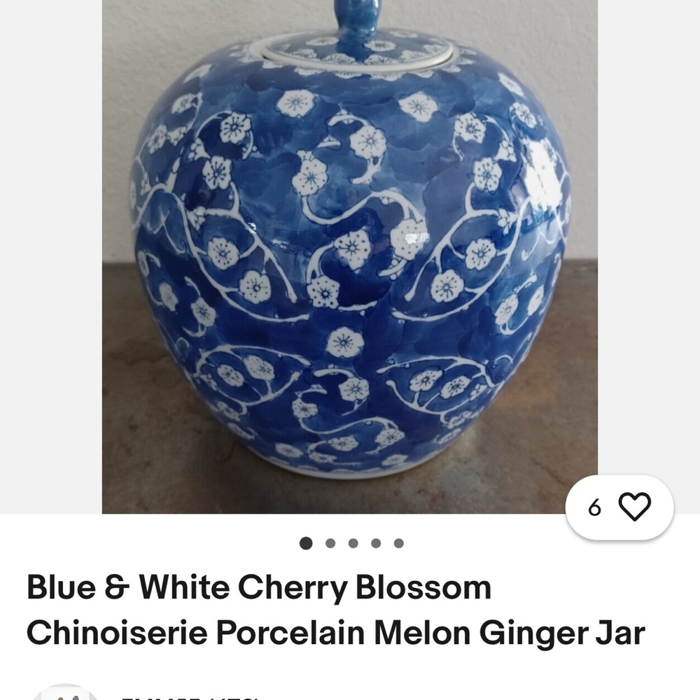 Blue and White Chinoiserie Ginger Jar